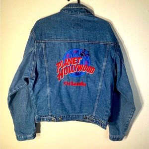 Vintage Planet Hollywood Denim Jacket Mens Small Women’s Medium